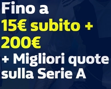 ottieni subito 15 euro sulle scommese sportive